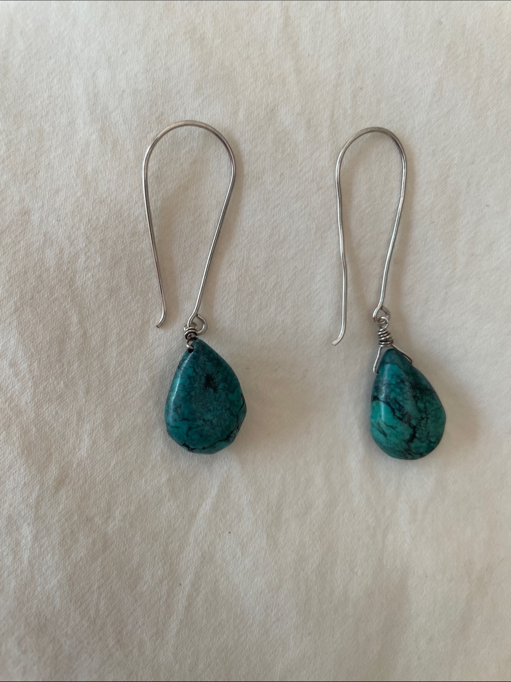 Artisan Turquoise Necklace and Earring Set - Blue-Green Turquoise - Picture 5 of 6